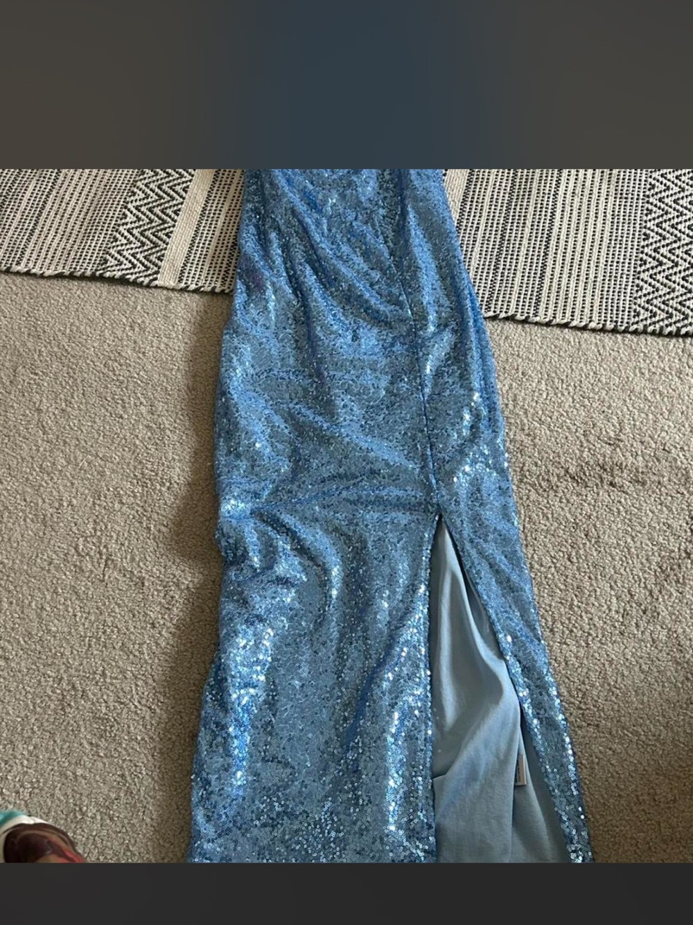 Justify Sparkling Light Blue Sequin Prom Dress with Thigh Slit